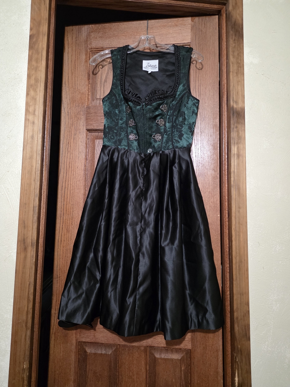 Renaissance Viking Whimsigoth Festival Corset Style Green and Black Dress